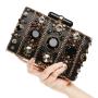 Factory Wholesale Hot Style black Dinner Bag Fashion Rhinestone Bead Embroidery Banquet Clutch Bag Ladies Dress Evening Bags