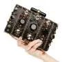 Factory Wholesale Hot Style black Dinner Bag Fashion Rhinestone Bead Embroidery Banquet Clutch Bag Ladies Dress Evening Bags