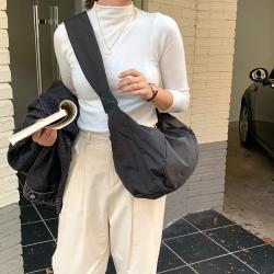 New Products Large Capacity Casual Neutral Nylon Messenger Bag Fashion Plain Crossbody Bag Simple Women's Shoulder Bag