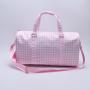 Keymay Custom Large waterproof Houndstooth Black Pink Gym Tote Bag Weekender Overnight Bags Duffle Bags for Men