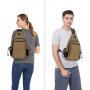 Brown Canvas Crossbody fANNY PACK bag Hiking sling Backpack