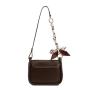 2024 Custom Hot Selling Suede Leather Shoulder Bag For Women With Scarf Metal Chain