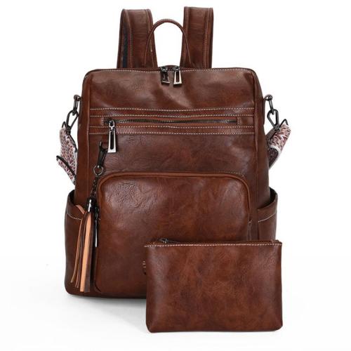 XL341 Vintage Casual Anti Water Women's Crossbody Bag Ladies Backpack Lightweight Senior PU leather dual-purpose Shoulder Bag