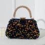 Sequins clutch bags banquet diamond handbag small square bag Retro 2024 new fashion female evening bag
