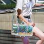 Custom Logo Stylish Laser Jelly Gym Yoga Luggage Handbag Transparent Pvc Holographic Travel Duffel Bag