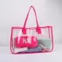 Keymay Custom New Design U-shaped Beach Shopping Tote Bag Women Pvc Shoulder Handbag Large Transparent Clear Tote Bags