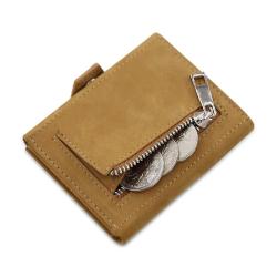 Custom Minimalist Business Card Wallet Pu Leather Credit Card Holder Men Card Holder With Metal Zipper Pocket And RFID Blocking