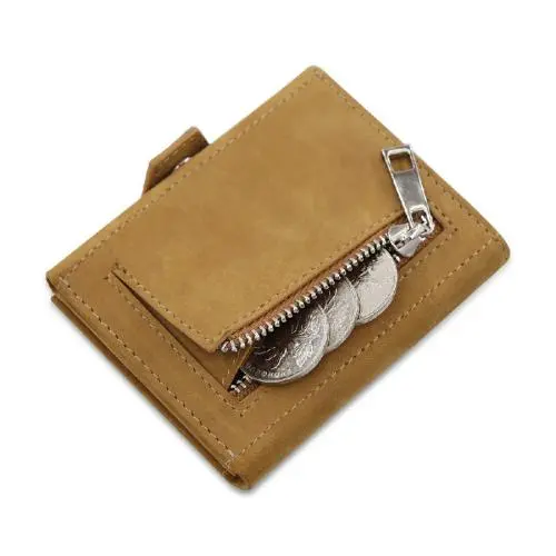 Custom Minimalist Business Card Wallet Pu Leather Credit Card Holder Men Card Holder With Metal Zipper Pocket And RFID Blocking