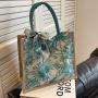 Senior Sense Large Capacity Canvas Bag New Fashion Shopping Bag Ins Hand Bill Shoulder Tote Bag