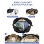 LOVEVOOK 2pcs/set Fashion Leather Travel Duffle Bag for Women Men Vintage Weekender Overnight Bag Gym Sports Bag with Wet Pocket
