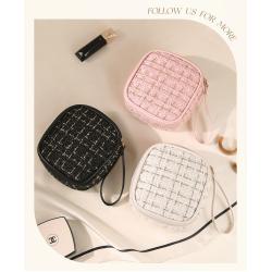 Fashion Custom Mini Tweed Cosmetic Bag Makeup Case Travel Portable Makeup Storage Bag