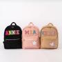 Keymay RTS High Quality Personalized Chenille Varsity Patches Teddy Sherpa School Book Bag Children School Bags Plush Backpack