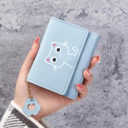 Women PU Leather Short Small Wallet New Fashion Custom Logo Portable Solid Color Simple Ladies Wallets Coin Purse Card Bag