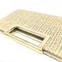 Summer Straw Plaited Casual Travel Clip Clutch Purse for Women Ladies Beach Handbag Clutch Chain Bag for Wedding Party Wholesale