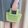 Wholesale handmade resin green beaded Handbag Pearl Bag Famous Design Women Acrylic tote Bag Summer Bag Hollow Out 2024