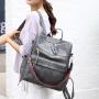 KBW543 Retro Shoulder Bag Female New Tide Soft Leather with Large Capacity Dual-use Student Backpack Schoolbag