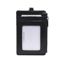Premium Durable PU Leather ID Badge Name Card Holder With Double Stitches Neck Straps Lanyards
