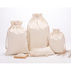 Factory Wholesale Cotton Canvas Rice Bag Drawstring Bunched Mouth Dust Bag Fashionable Environmental Food Packaging