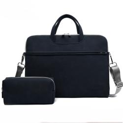 Waterproof Laptop Bag PU Matte Laptop Bag Plush Shockproof One Shoulder Laptop Bag 14/15.6-Inch Briefcase