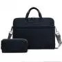 Waterproof Laptop Bag PU Matte Laptop Bag Plush Shockproof One Shoulder Laptop Bag 14/15.6-Inch Briefcase