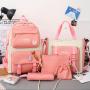 2023 New Four Piece Canvas Backpack Wholesale Backpack Bags Woman Ladies High Capacity Korean Women's Leisure Backpack