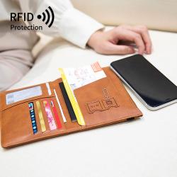 ZR001 Wholesale New Retro Passport Bag Plane Ticket ID & Card Holder Waterproof RFID Passport Wallet For Travel Plane Ticket