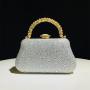 New design trendy wedding party bag elegant full dress bag ladies evening bags woman rhinestone handle handbag bulk sell pochette femme