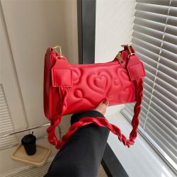 2023 New Pu Women Fashion Handbags Embossing Metal Zipper Wholesale Women Handbags Solid Niche Designer Shoulder Bags