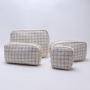 Keymay New Arrival Rts Stock High Quality Popular 5 Colors S M L Xl Cute Checkered Makeup Bag Plaid Cosmetic Bag Tweed Pouch