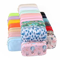Keymay RTS Stock High Quality Large Capacity Girls Waterproof Nylon Pouch Cute Makeup Bag Digital Printing Cosmetic Bag