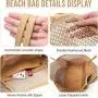 LX072 Mesh Beach Tote Bag for Women Summer Travel Mesh Beach Bag for Beach Vacation Swimming Family Travel Essentials