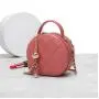 2024 Custom Embroidery Genuine Leather Round Handbag For Women Ladies Luxury Bag
