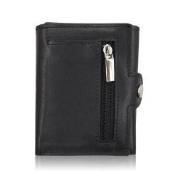 Custom Minimalist Men Wallets PU Leather Aluminum Slim Wallet Mens Pop Up Card Holder