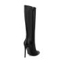 Bottes Femme Ladies Autumn Winter Wellington Boots Pointy Toe Stiletto Heels Long Boots Women Classic Black Knee High Boots