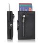 Factory direct leather metal wallet carbon fiber card holder pu leather aluminum card holder wallet