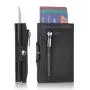 Factory direct leather metal wallet carbon fiber card holder pu leather aluminum card holder wallet