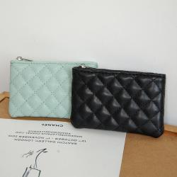 2024 New Lingge Short PU Soft Leather Coin Purse Cross Body Ultra Light Ladies Card Bags Wallets Purse