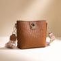 New woven pu leather tote bag lock buckle bucket bag fashion large capacity single shoulder crossbody bag for women