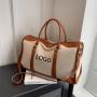 Custom Fitness Tote Bag with Large Capacity for Short-distance Canvas Travel Gym Shoulder Bag For Women