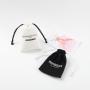 Custom Logo Printed Canvas Cotton Drawstring Dust Bag Black White Thick Cotton Jewelry Packaging Cosmetic Pouch