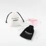 Custom Logo Printed Canvas Cotton Drawstring Dust Bag Black White Thick Cotton Jewelry Packaging Cosmetic Pouch