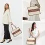 LOVEVOOK 2023 Women Fashion Handbags 2pcs/set shopping Tote Bag Shoulder Bag with clutch Purse Canvas bags women handbags ladies