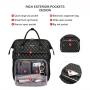 LOVEVOOK Quilted Nylon Elegant Ladies School Travel Backpack with USB Port Waterproof 15.6 In Large Women's Laptop Backpacks