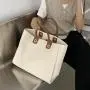 Wholesale And Custom Canvas With Genuine Leather Large Shopping Bag Chain Shoulder Tote Bag Luxury Women's Handbag