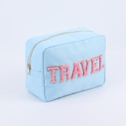Wholesale Travel Portable Large Cosmetic Makeup Bag Organizer Nylon Zipper Waterproof Custom Designer Girls Cosmetic Gift Bags