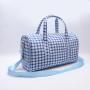 Customizable Women Men Blue Tweed Gym Sports Handbag Custom Logo Design Weekender Duffel Classic Carry On Travel  Duffle Bag