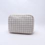 Fashion Lady Vintage Plaid Knitted Custom Logo Design Tweed Cosmetic Pouch Luxury Organizer Makeup Cosmetic Bag