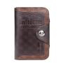 ZR619 Men's Short Buckle Coin Wallet ID Card Pu Wallet Horizontal Square Zipper Grid Card Slot Purse Business Father's Day Gift