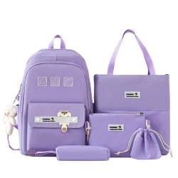 ZF362 Hot New Women Shoulder Bag Fashion Trend Four Sets of Nylon Backpack Student School Bag  No Pendant