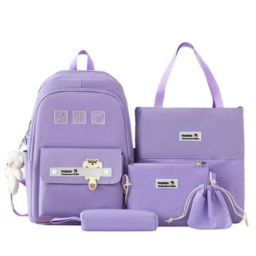 ZF362 Hot New Women Shoulder Bag Fashion Trend Four Sets of Nylon Backpack Student School Bag  No Pendant